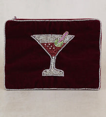 My Doris Velvet Cocktail Glass Coin Purse