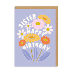Ohh Deer Sister Flowers Birthday Card