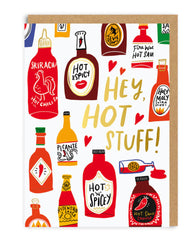 Ohh Deer - Hey Hot Stuff (Sauce Bottles) Greeting Card