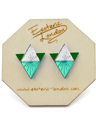 Esoteric London Acrylic Geometric Earrings - Green