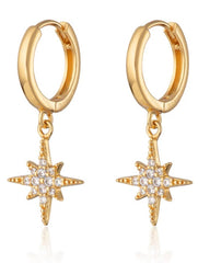 Scream Pretty - Gold Plated Starburst Hoop Earrings