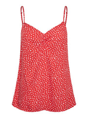 Pieces Nya Slip Top - Poppy Red / White Hearts
