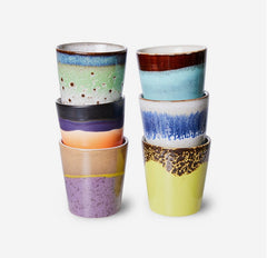 HKliving 70's Ceramics Mugs Pluto - Set of 6