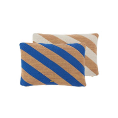 OYOY Living Takara Double Sided Cushion - Optic Blue / Camel