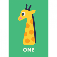 Age 1 - Giraffe Birthday Card