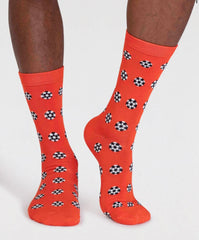Thought Socks - Decain Men's Bamboo Football Sports Socks Clementine Orange