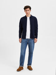 Selected Homme Belo Knit Zip Cardigan- Sky Captain