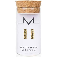 Matthew Calvin Small Meteorite Bar Stud Earrings - Gold
