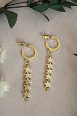 My Doris Gold Star Chain Hoop Earrings