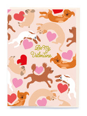 Noi Publishing Be My Valentine Dogs And Hearts Card