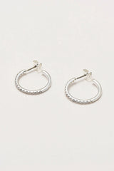 Estella Bartlett Pave Set Hoop Earrings - Silver