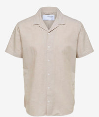 Selected Homme Linen Blend Shirt - Kelp