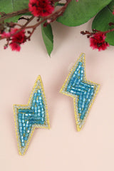 My Doris Beaded Lightning Stud Earrings - Blue