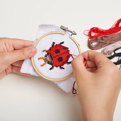 Kikkerland Mini Cross Stitch Embroidery Kit - Ladybug