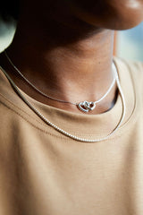 Estella Bartlett Linked Hearts Necklace - Silver plated