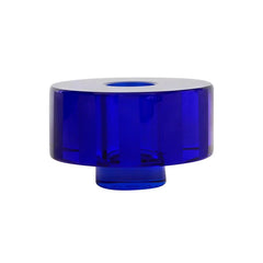 OYOY Living Low Round Graphic Candleholder - Blue