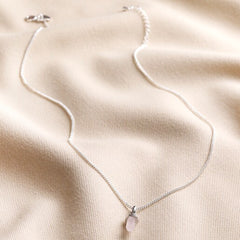 Lisa Angel - Silver Rose Quartz Point Necklace