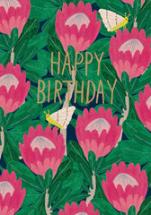 Roger La Borde Pink Floral Happy Birthday Card