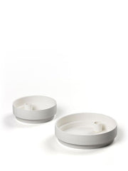 Aery Orbital Step - Large Clay Candle Holder White