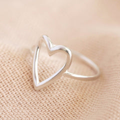 Lisa Angel Ring - Sterling Silver Heart Outline Ring M/L