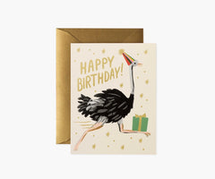 Rifle Paper Ostrich Birthday Card