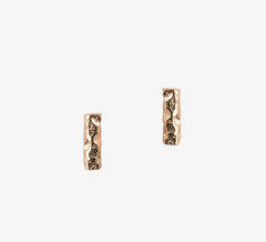 Matthew Calvin Small Meteorite Bar Stud Earrings - Rose Gold