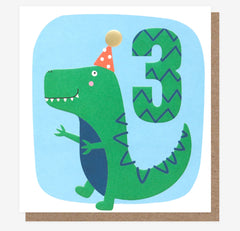 Caroline Gardner - Dinosaur 3rd Birthday Card