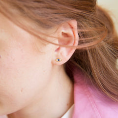 Lisa Angel - Crystal Eye Stud Earrings in Gold