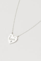 Estella Bartlett Love Engraved Pendant Necklace - Silver Plated