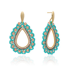Azuni Bead And Crystal Teardrop Earring