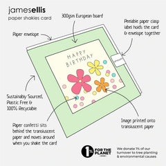 James Ellis Pink and White Flower Birthday Card with Paper Confetti