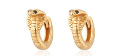 Scream Pretty - Gold Plated Cobra Snake Huggie Earrings