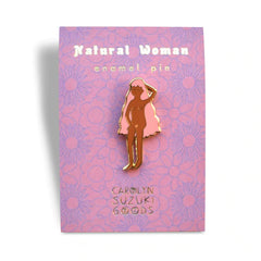 Natural Woman Pin Badge by Carolyn Suzuki - 1973