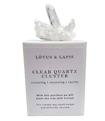 Lotus & Lapis Clear Quartz Cluster Boxed