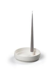 Aery Orbital Step - Medium Clay Candle Holder White