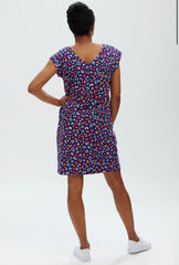 Sugarhill Odette Jersey Dress - Bright Navy Summer Leopard Print