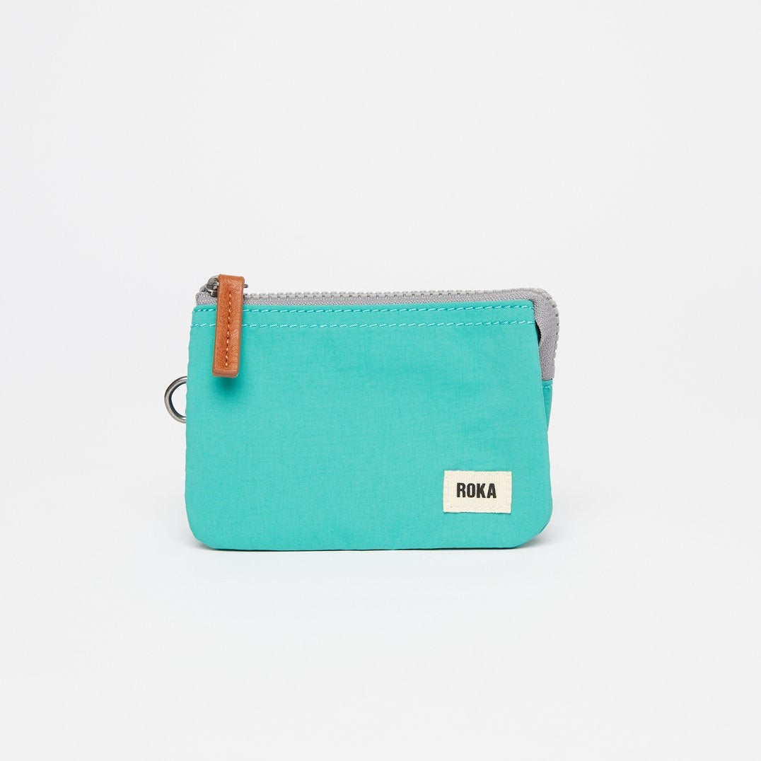 Roka Carnaby Small Sustainable Canvas Antique Cyan Wallet Bunka