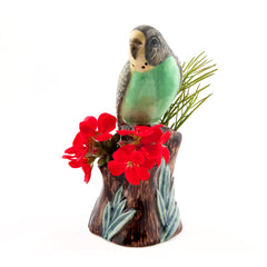 Quail Ceramics Budgerigar Green Bud Vase