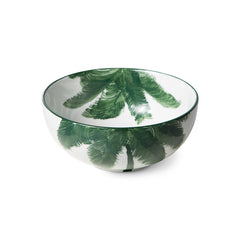 HKliving Bold & Basic Ceramics Porcelain Bowl - Palms Green