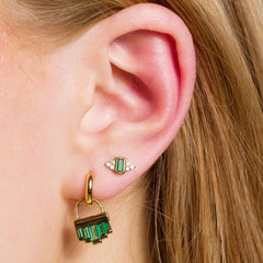 Scream Pretty - Audrey Stud Earrings With Green Stones