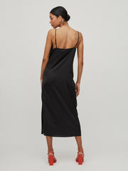 Vila Ellette Singlet Satin Dress - Black