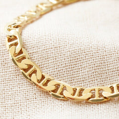 Lisa Angel Bracelet Gold Flat Figaro Chain