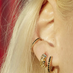 Scream Pretty - Gold Plated Black Stone Ear Cuff
