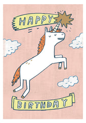 Roger La Borde Unicorn Happy Birthday Card