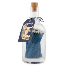 Archivist Luxury Glass Bottle Matches - Blue Elephant