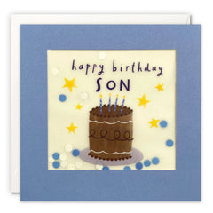 James Ellis Happy Birthday Son Star Paper Shakies Card