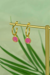 My Doris Smiley Hoop Earrings - Hot Pink