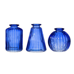 Sass & Belle Cobalt Blue Glass Bud Vases - Set of 3