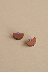 The Sticky Sis Club Earrings Sunrise - Brick Red + Lavender Lilac
