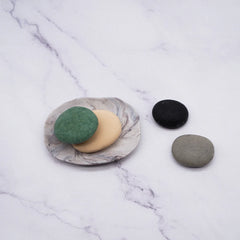 Hana Blossom - 4 Big Pebble Soaps with Porcelain Soap Dish